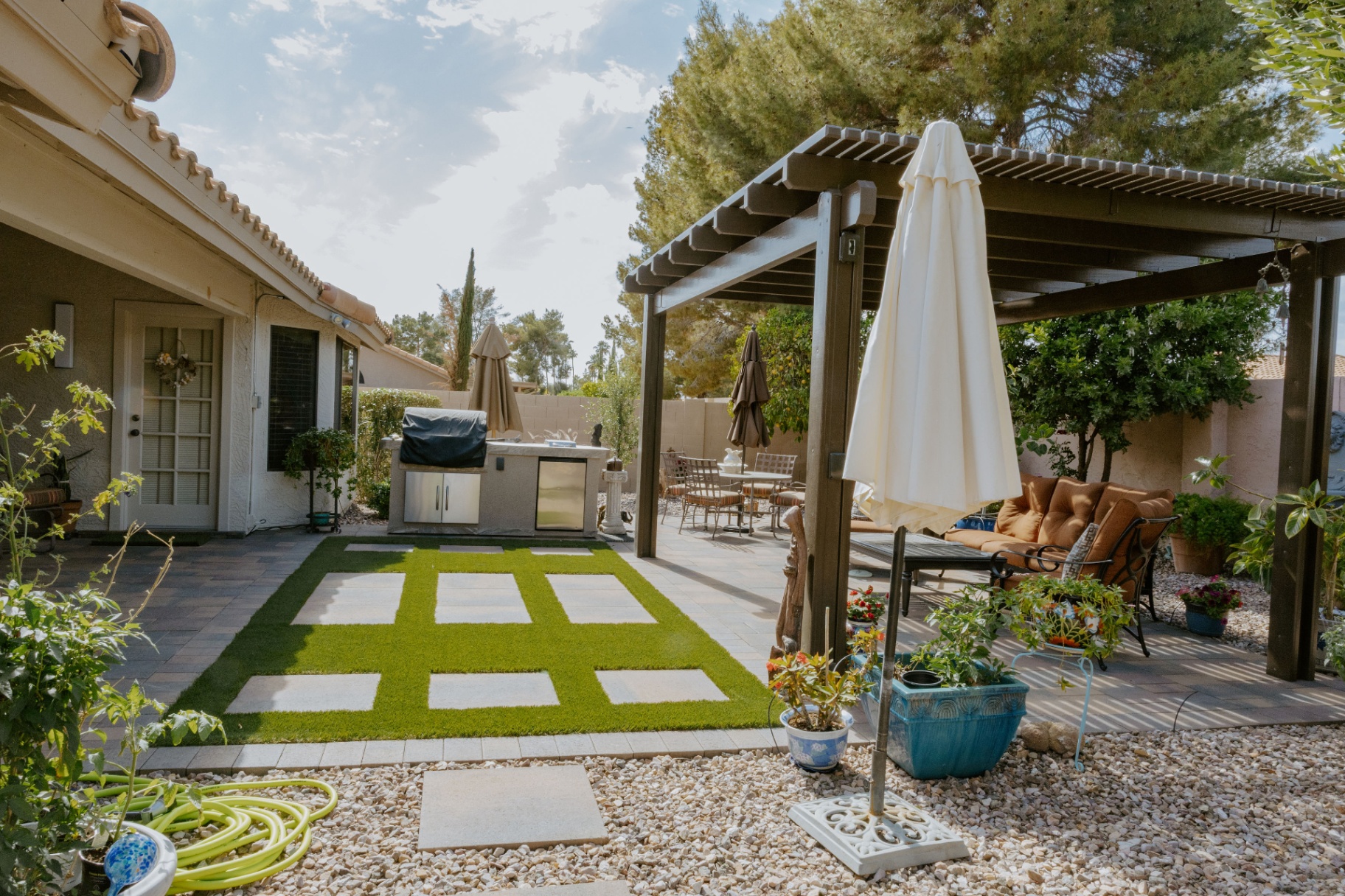 Backyard Entertaining Area after