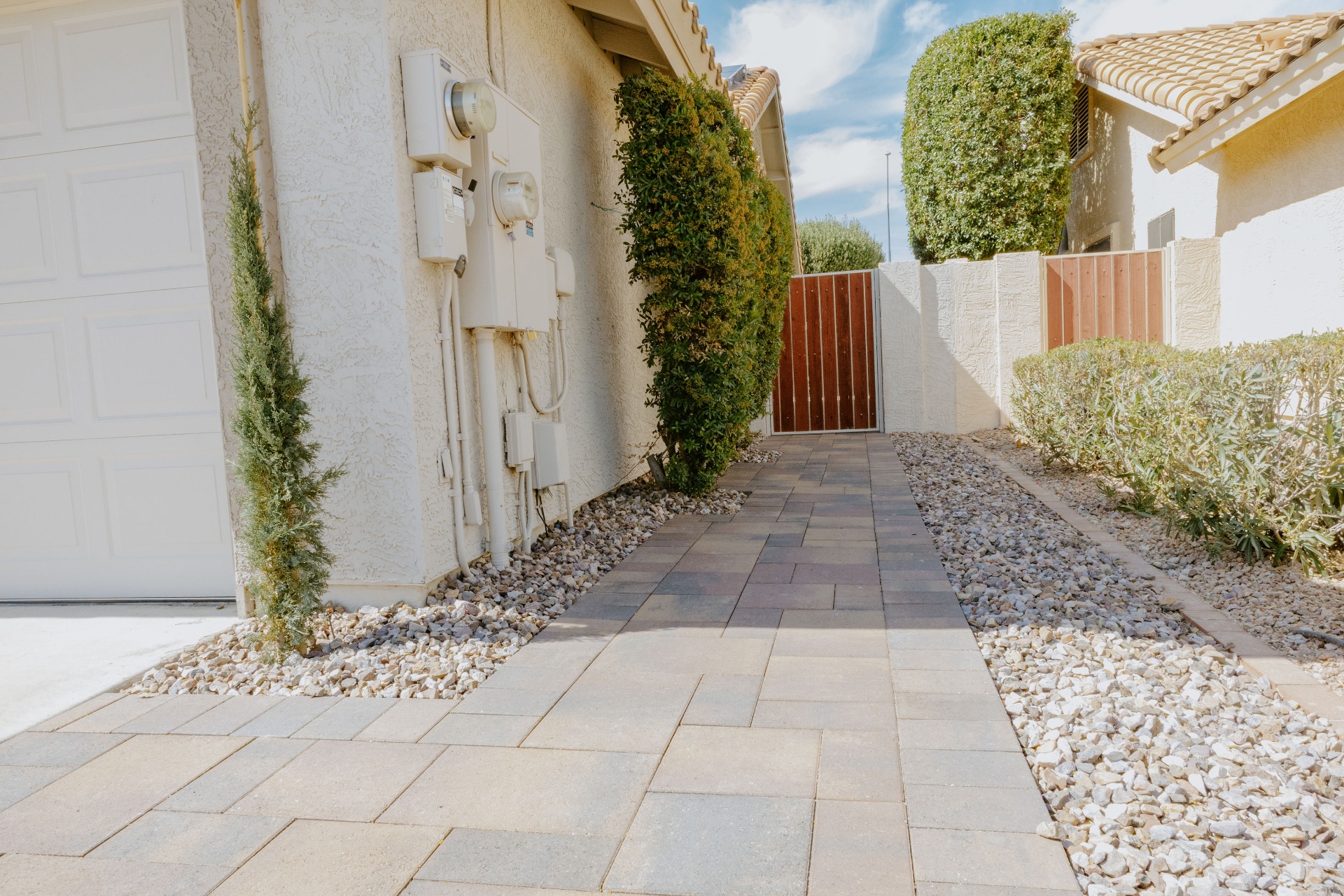 Side Yard Paver Path after